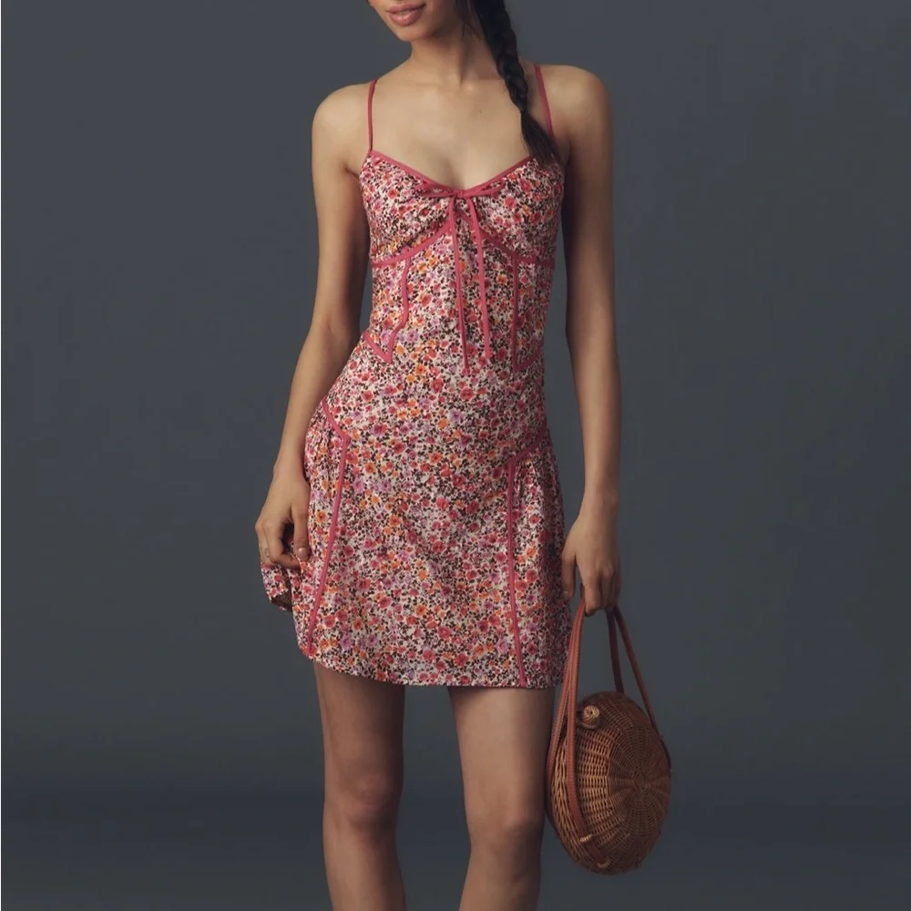 BY ANTHROPOLOGIE PANELED MINI SLIP DRESS - Picture 3 of 4